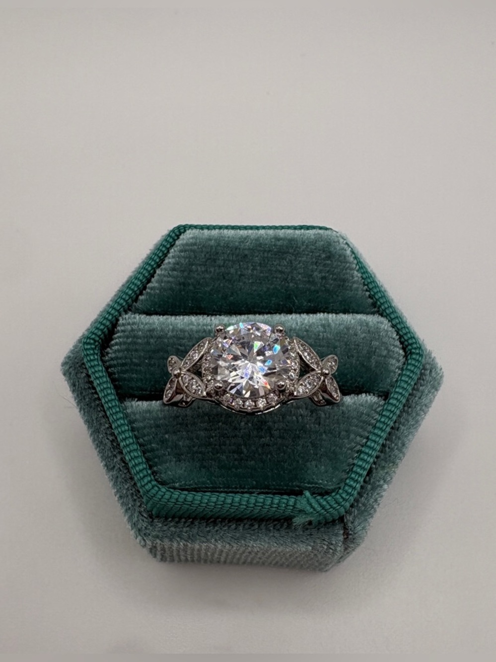 ✨ Sterling Silver Plated CZ/Crystal Ring ✨